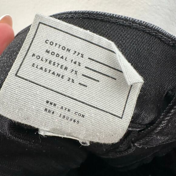 AYR Women’s The Shade Crop Flare Jeans in Distressed Black Size 25 - Picture 11 of 15